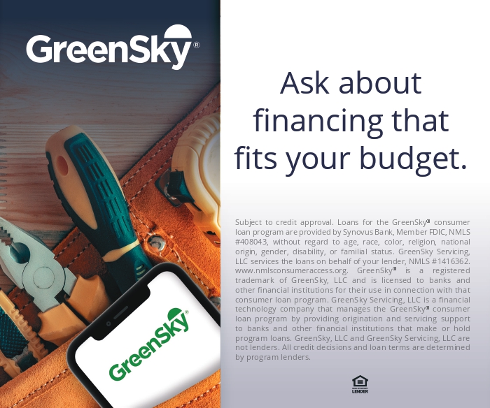 Greensky Financing Banner - call for more details