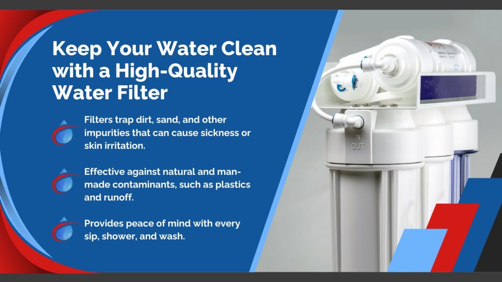 This is an image of a water filtration system. The headline reads; Keep Your Water Clean with a High-Quality Water Filter.